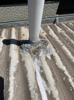 Degraded flashings to roof 